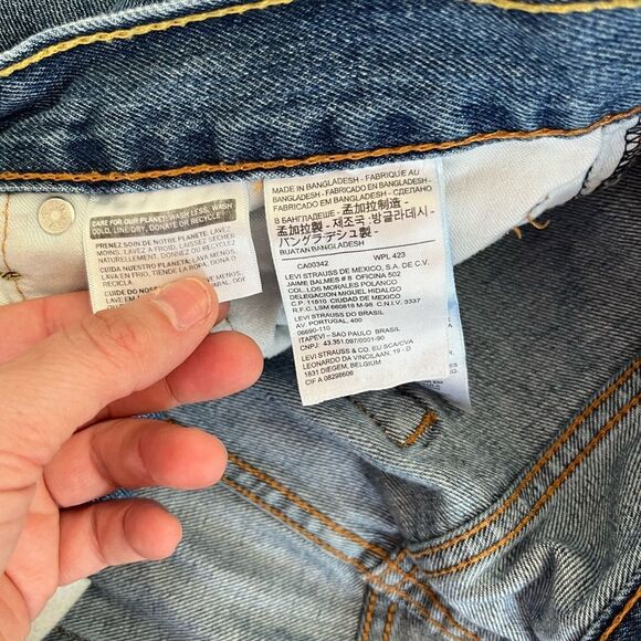 Levi's 505 Red Tab Medium Stone Wash Straight Leg Classic Denim Jeans 36x32 - Picture 8 of 14